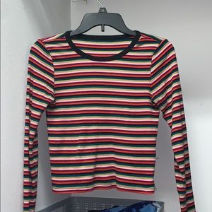 VERY cute striped long sleeve crop top